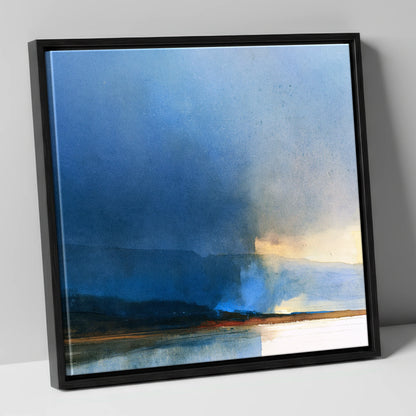 Indigo Storm Over the Fells lake district sky canvas wall art in black frame