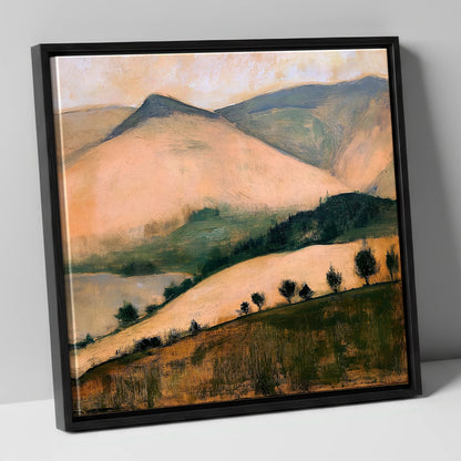Sunlit Fells from the Summit lake district fell canvas wall art in black frame
