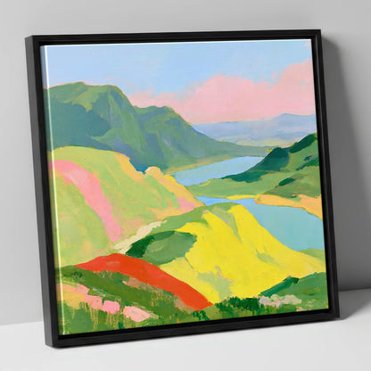 Vivid Fells from the Summit lake district fell canvas wall art in black frame