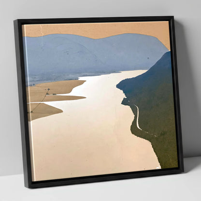 Bassenthwaite Lake From Above lake district lake canvas wall art in black frame