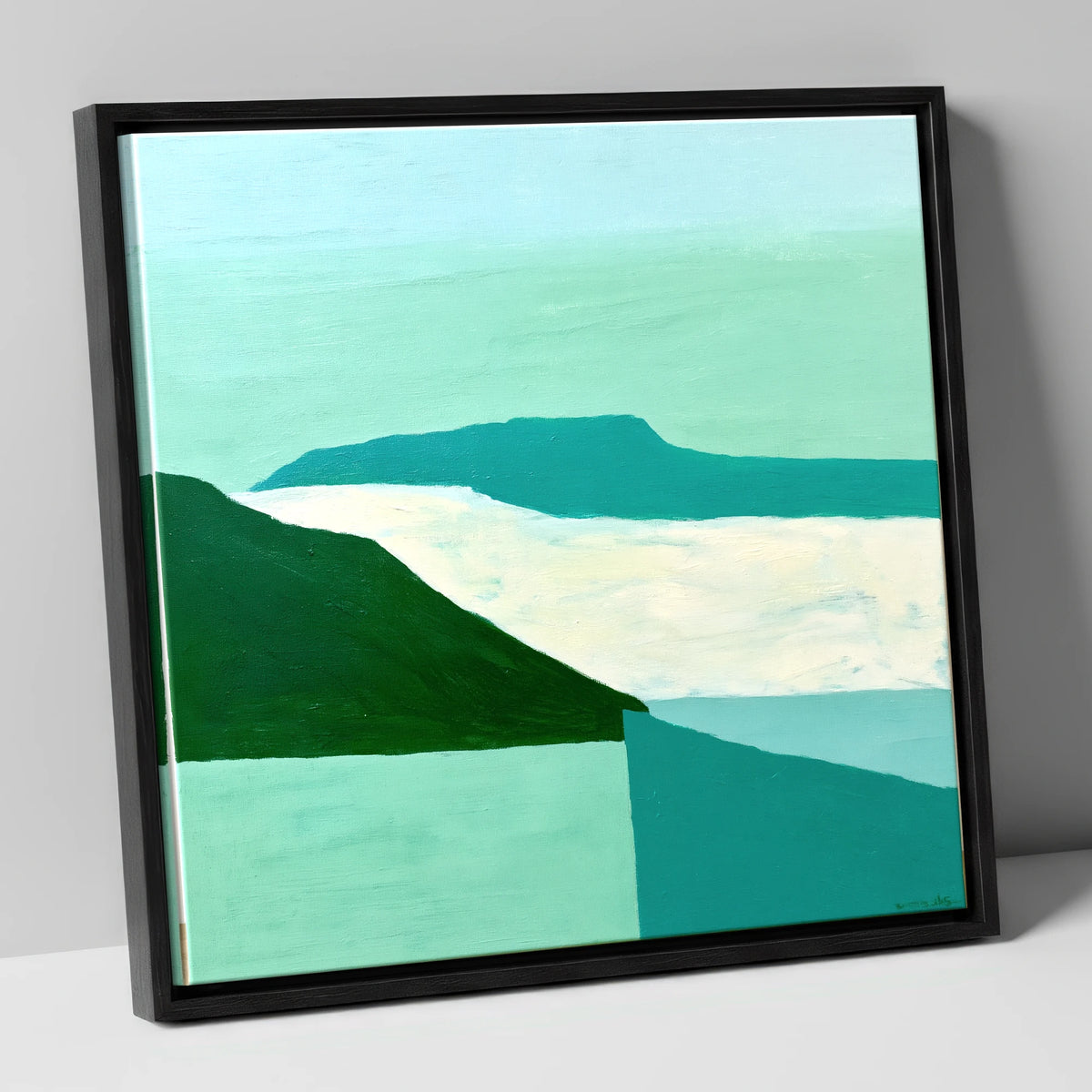 Modern Helvellyn Cloud Inversion lake district sky canvas wall art in black frame