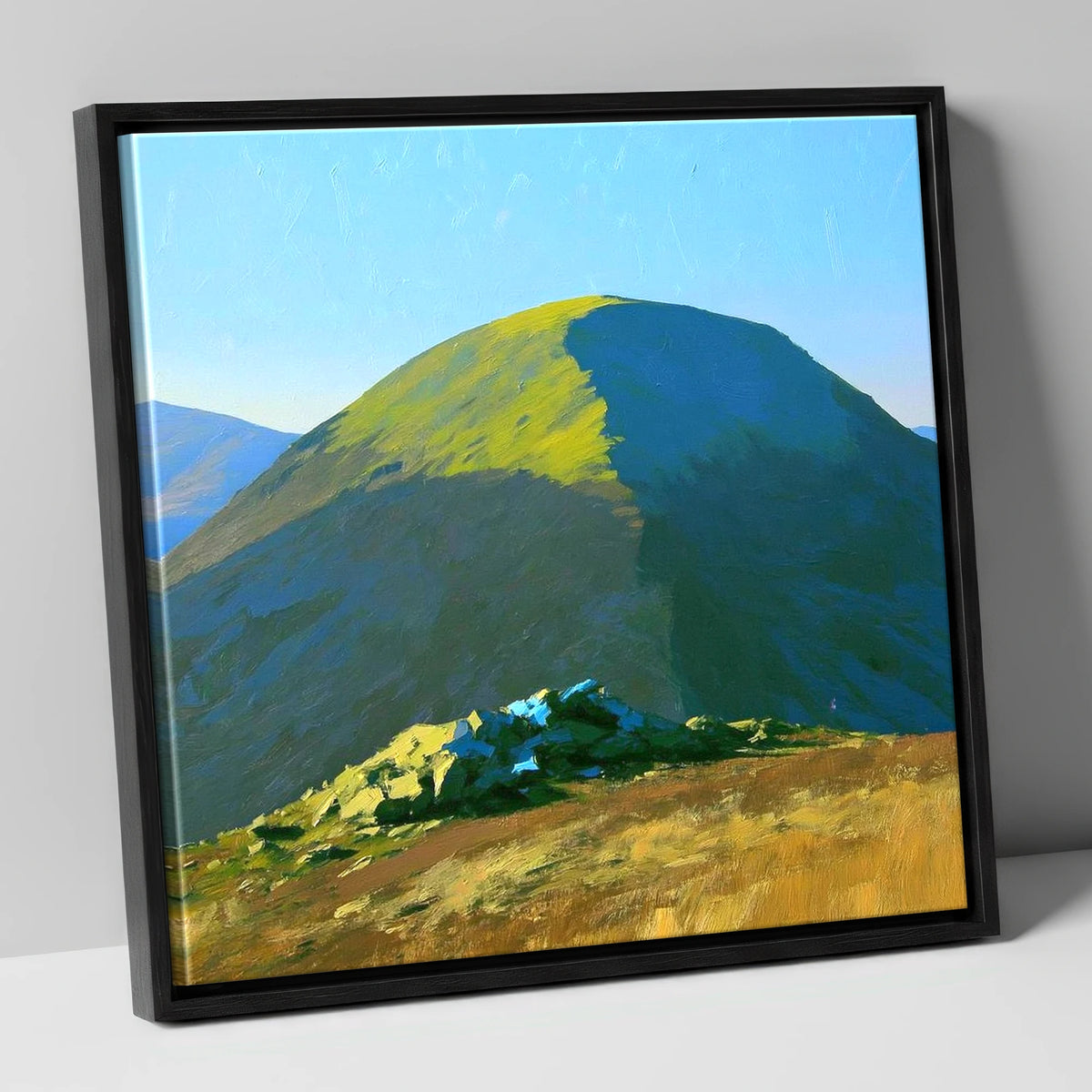 Sunlit Dome of Rest Dodd lake district fell canvas wall art in black frame