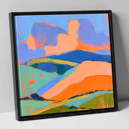 Rolling Fells in Vivid Colour lake district fell canvas wall art in black frame