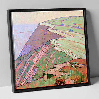 Mountain Ridge in Vivid Colour lake district fell canvas wall art in black frame