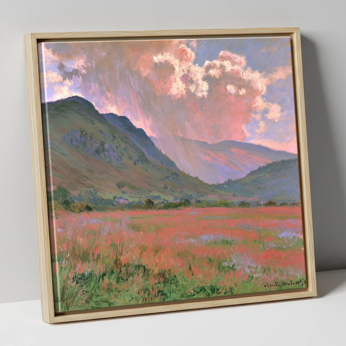 Radiant Storm Clouds Over Fells lake district sky canvas wall art in natural frame