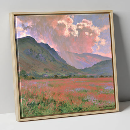 Radiant Storm Clouds Over Fells lake district sky canvas wall art in natural frame