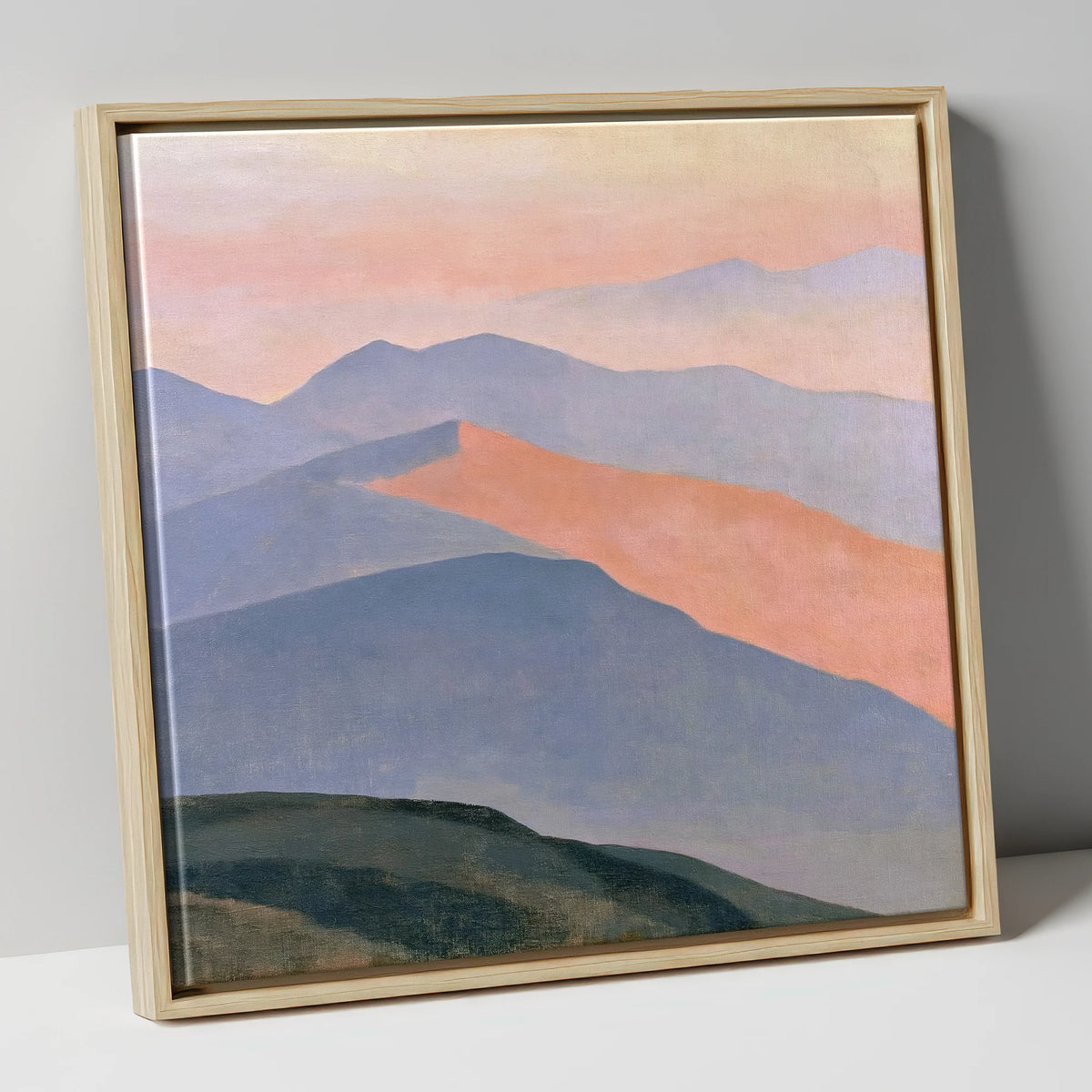 Pastel Fells from the Summit lake district fell canvas wall art in natural frame