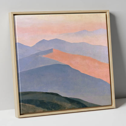 Pastel Fells from the Summit lake district fell canvas wall art in natural frame