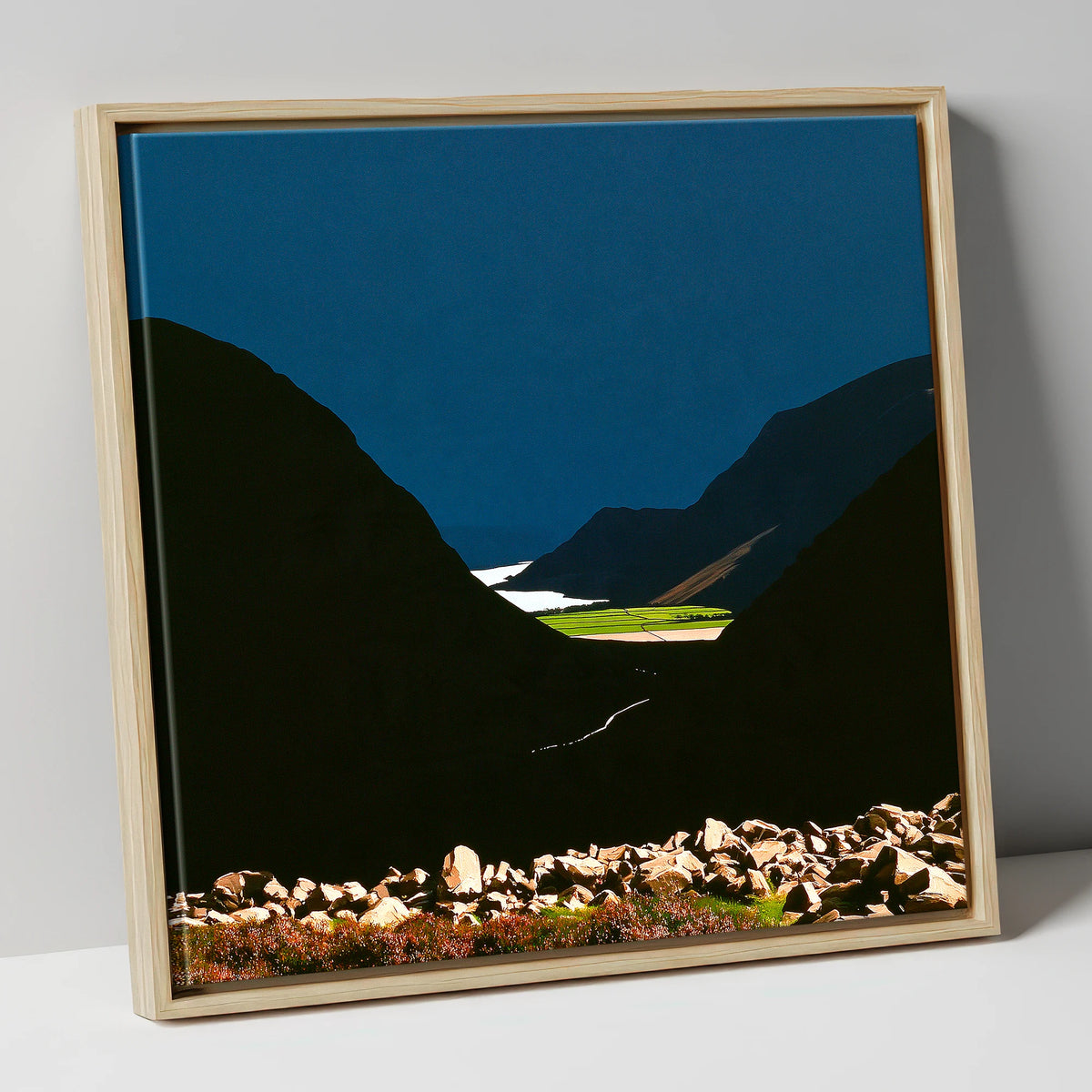 Haystacks Fell Dramatic Silhouette lake district fell canvas wall art in natural frame