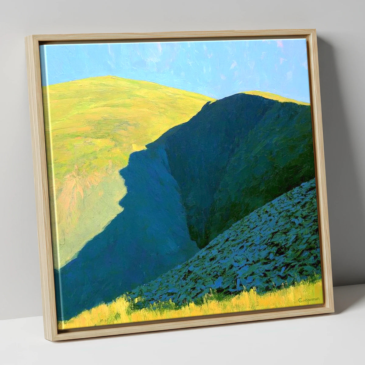 Great Sca Fell Twin Peaks lake district fell canvas wall art in natural frame