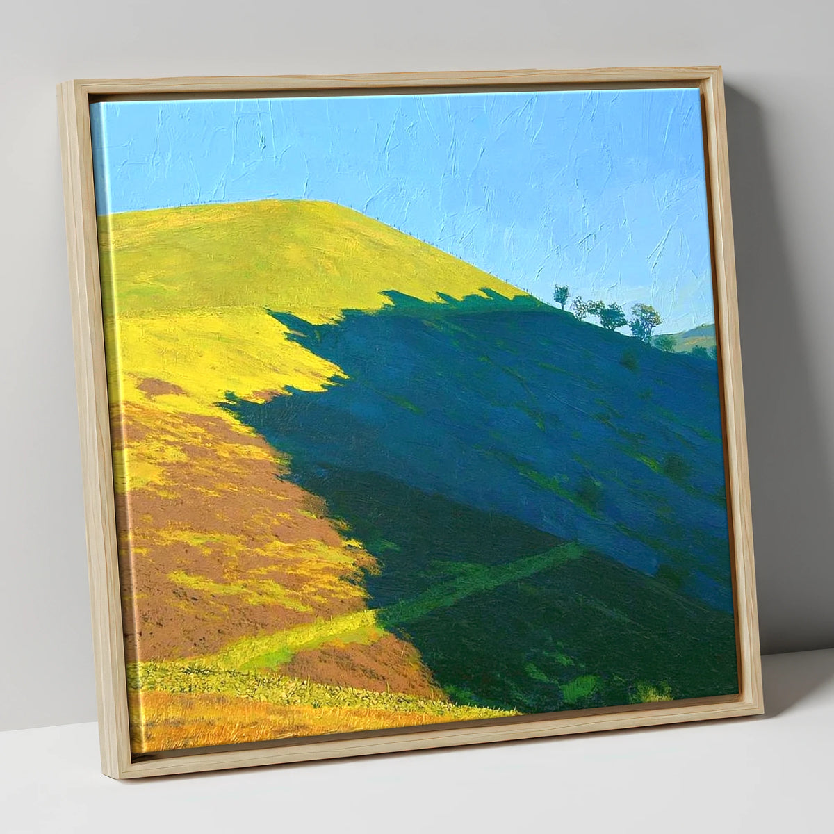 Sunlight and Shadow on Fellbarrow lake district fell canvas wall art in natural frame