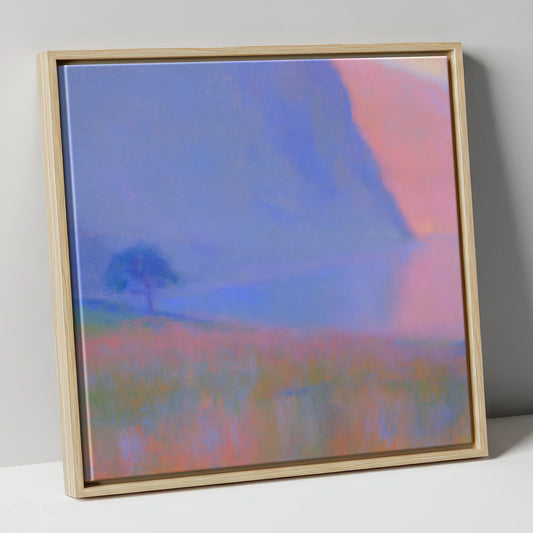 Luminous Dusk at Buttermere lake district lake canvas wall art in natural frame