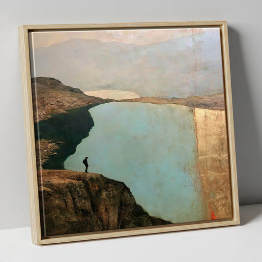 Silhouette Above Innominate Tarn lake district fell canvas wall art in natural frame