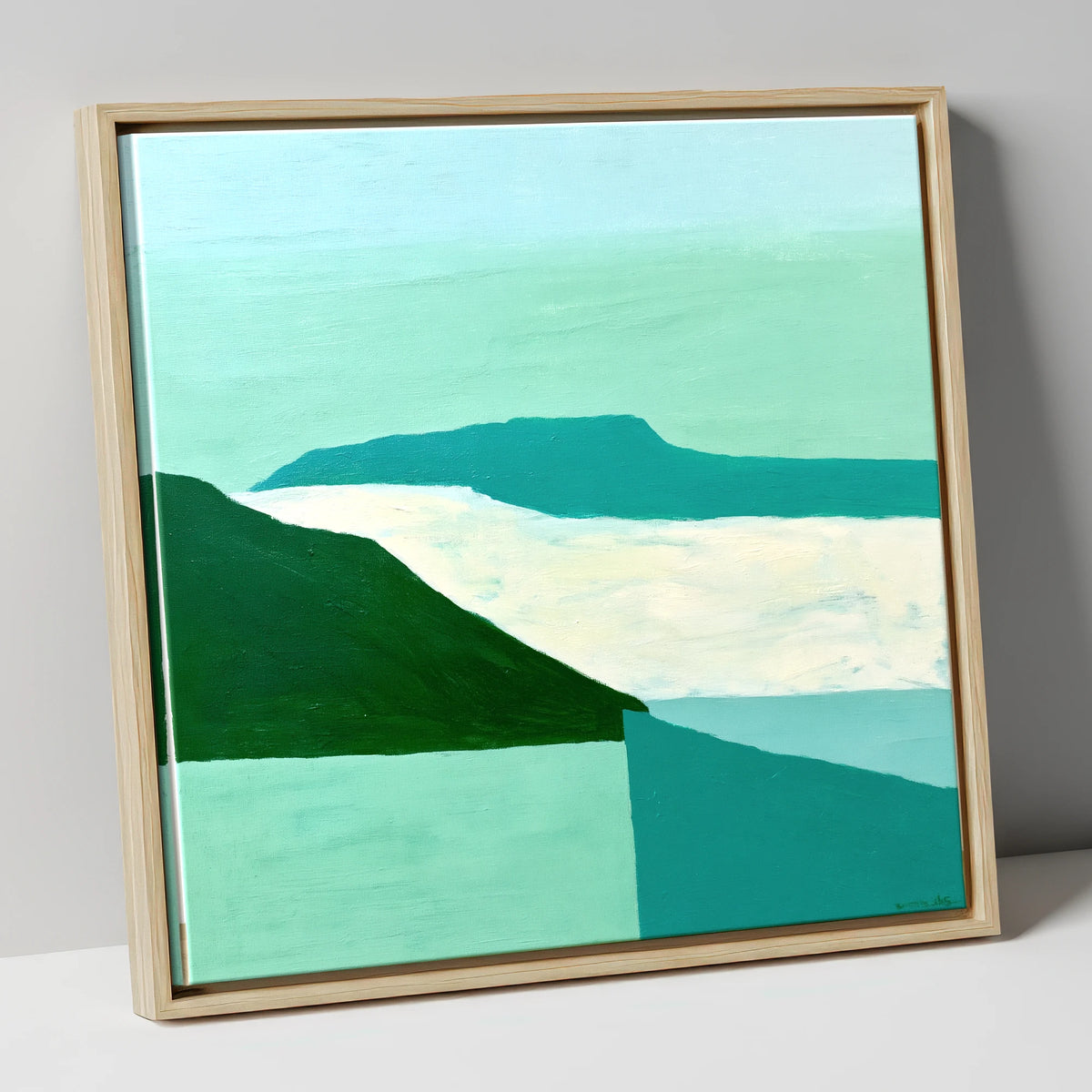 Modern Helvellyn Cloud Inversion lake district sky canvas wall art in natural frame