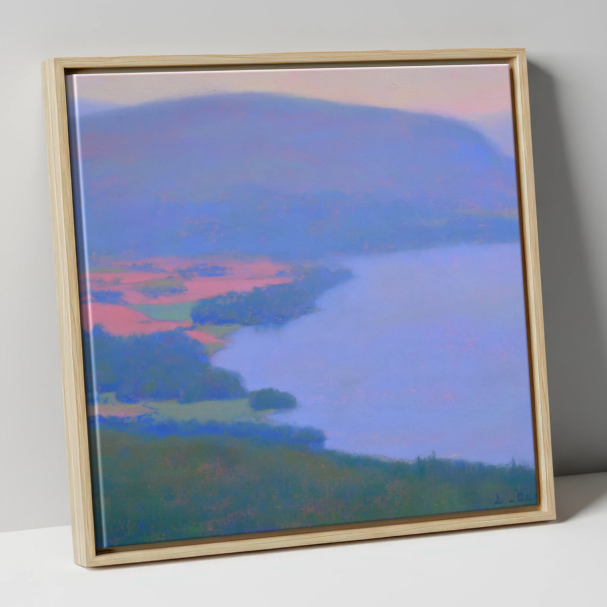 Pastel Skies Over Bassenthwaite Lake lake district lake canvas wall art in natural frame