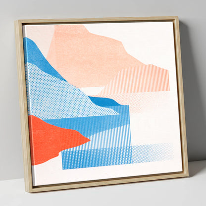 Abstract Crummock Water Fells lake district lake canvas wall art in natural frame