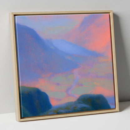 Wasdale Twilight from Great Gable lake district fell canvas wall art in natural frame
