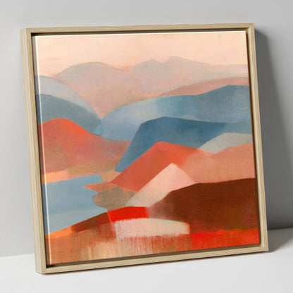 Abstract Fells Summit View lake district fell canvas wall art in natural frame