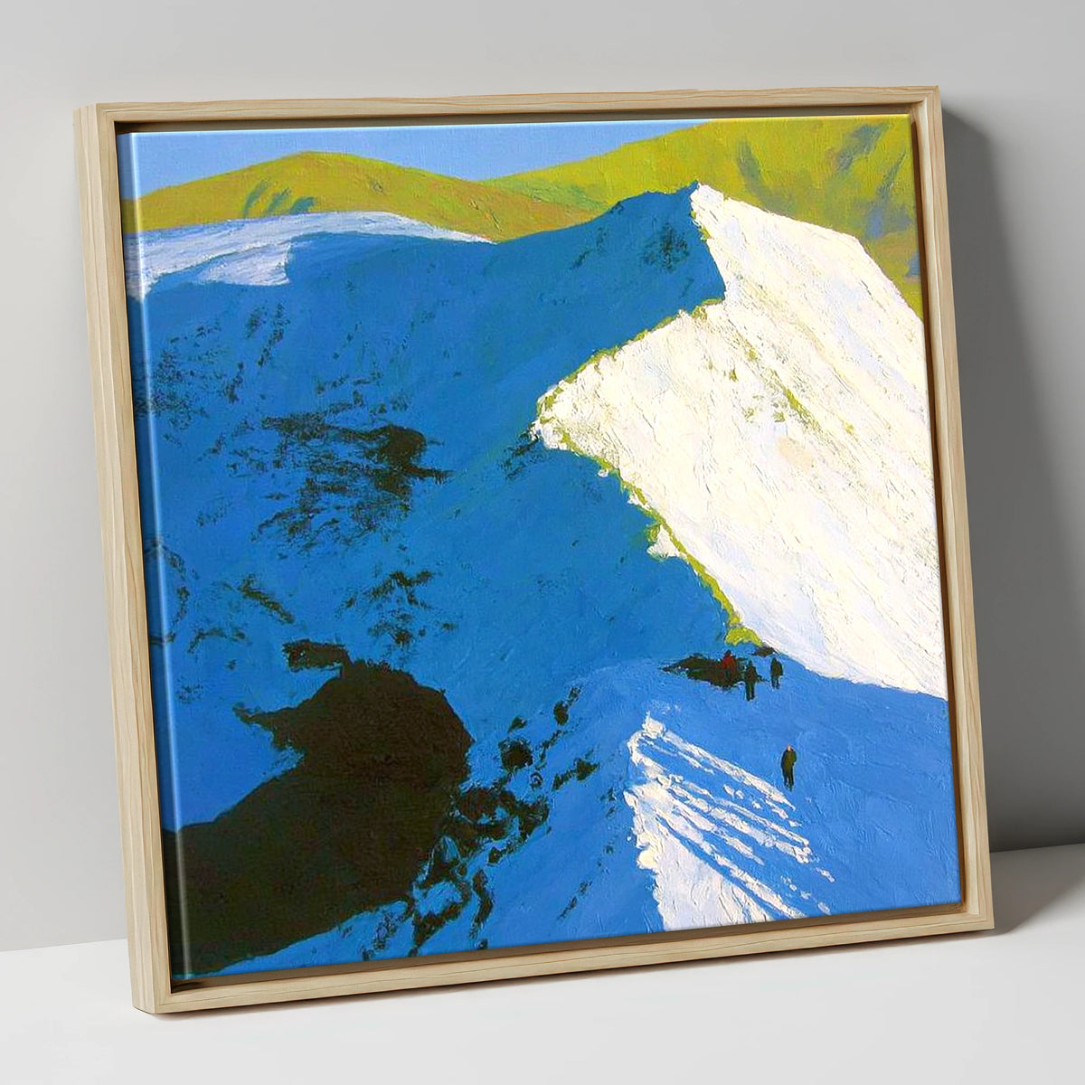 Striding Edge in Winter Snow lake district fell canvas wall art in natural frame