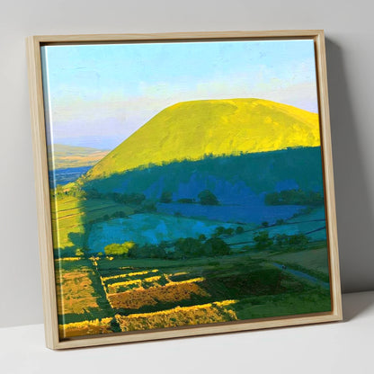 Great Mell Fell Sunlit Dome lake district fell canvas wall art in natural frame