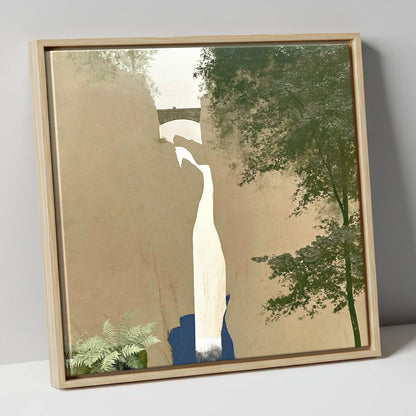 Aira Force Gorge and Bridge lake district waterfall canvas wall art in natural frame