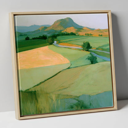 Valley Fells in Golden Light lake district sky canvas wall art in natural frame