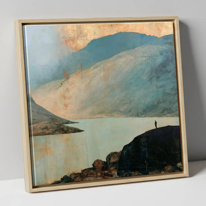 Great Gable in Golden Light lake district fell canvas wall art in natural frame