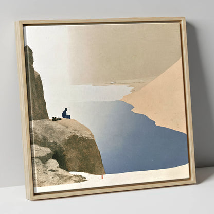 Seated Walker at Innominate Tarn lake district fell canvas wall art in natural frame