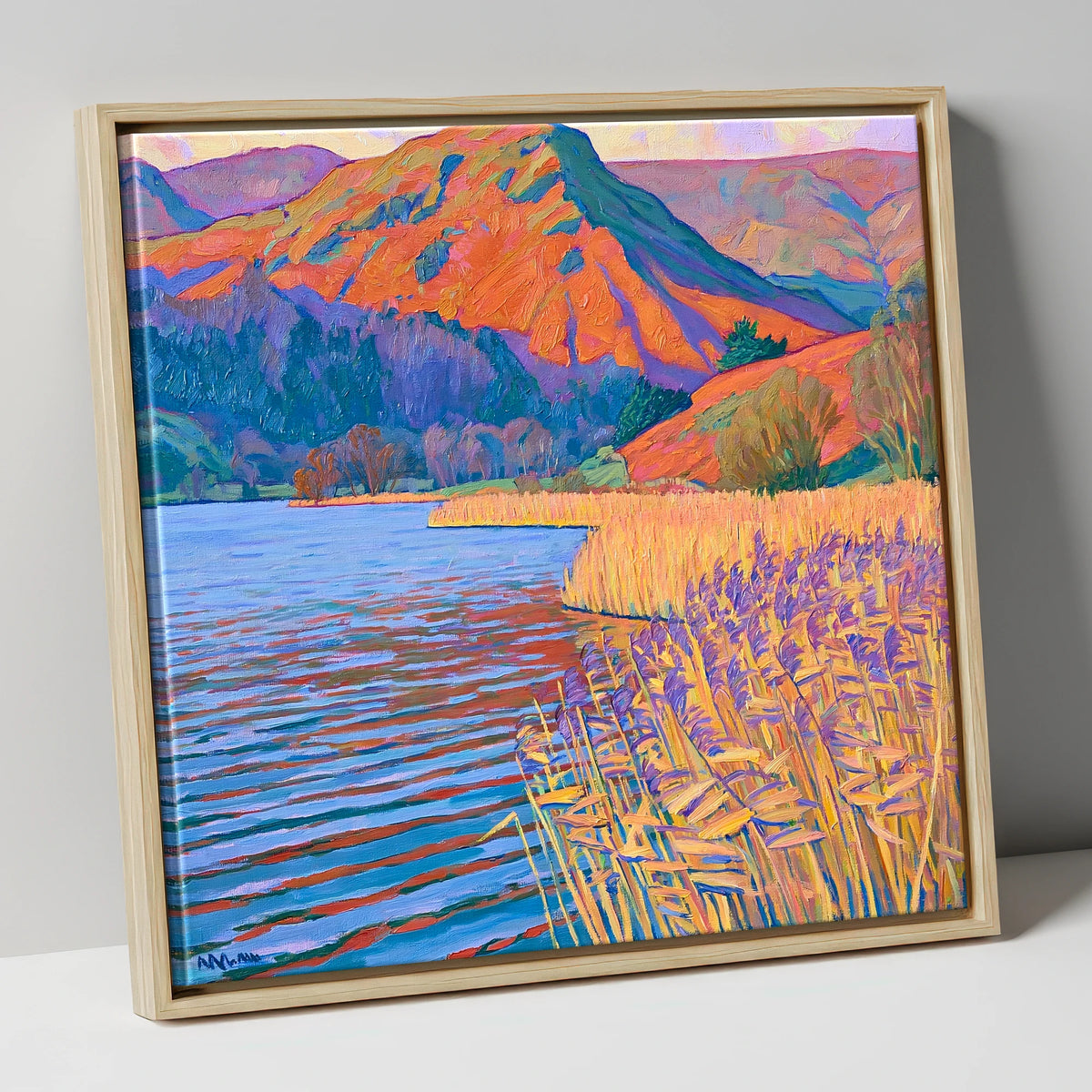 Golden Reeds at Grasmere grasmere wall art canvas wall art in natural frame
