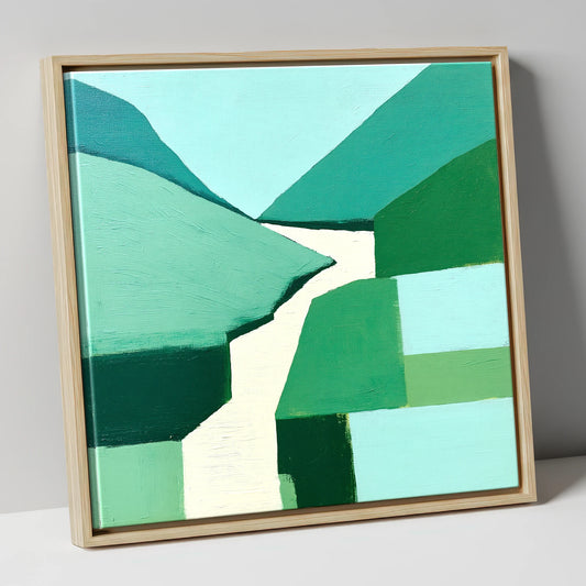 Abstract Sour Milk Gill Waterfall lake district waterfall canvas wall art in natural frame