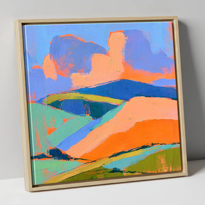Rolling Fells in Vivid Colour lake district fell canvas wall art in natural frame