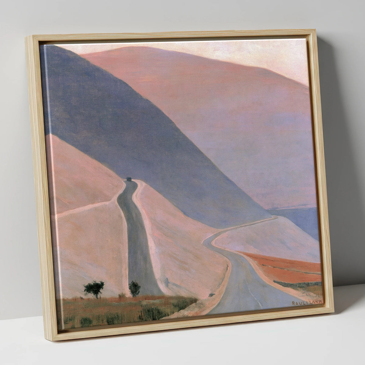Winding Pass in Pastel Light lake district valley canvas wall art in natural frame