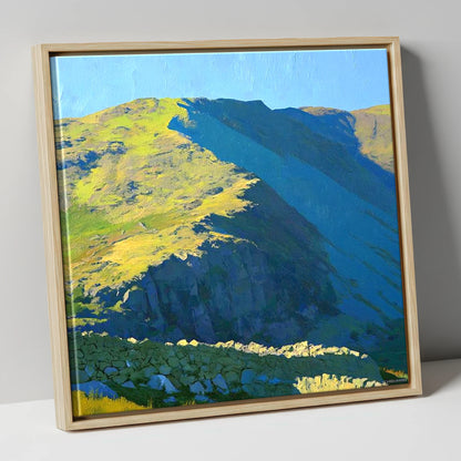 Mardale Ill Bell Sunlit Ridge lake district fell canvas wall art in natural frame