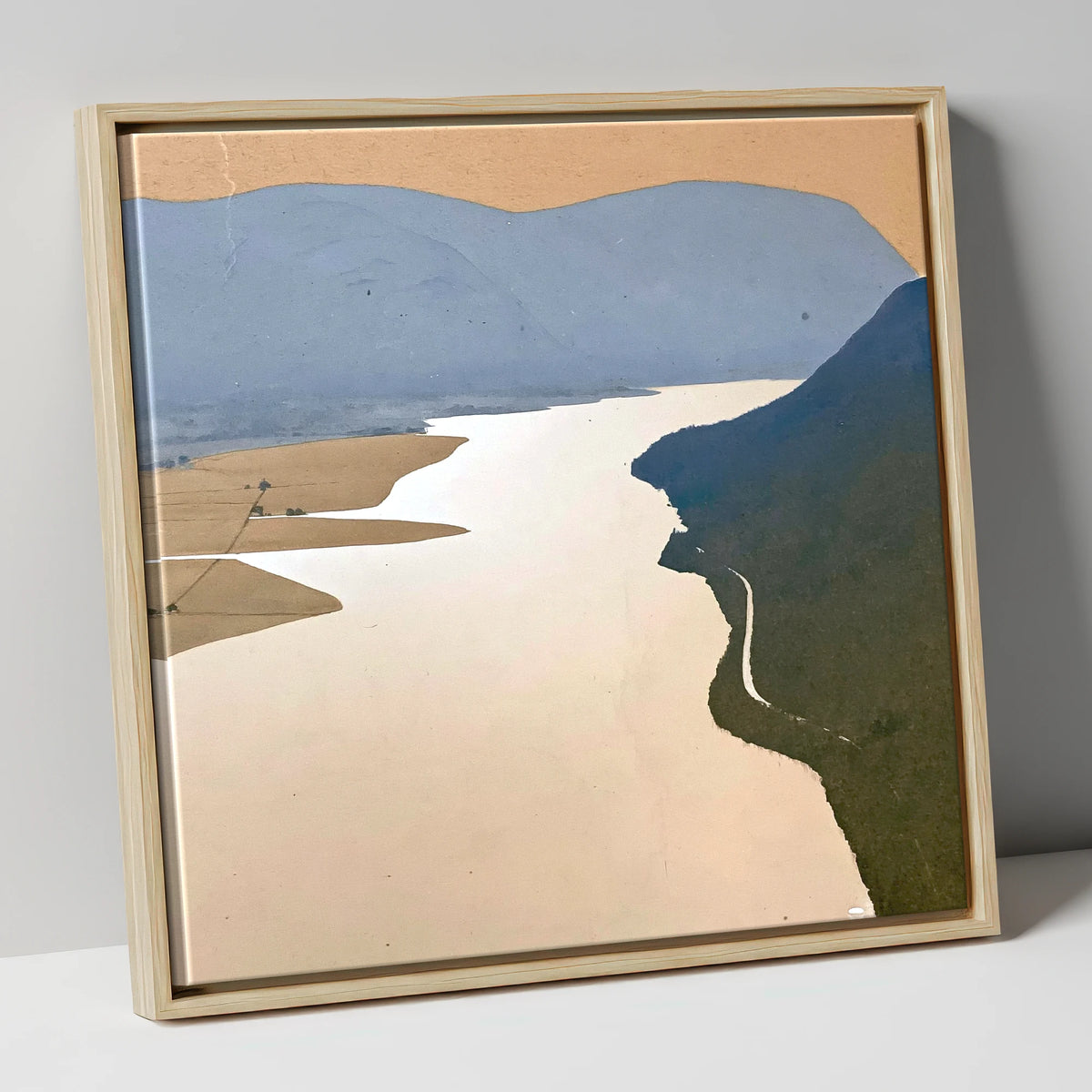 Bassenthwaite Lake From Above lake district lake canvas wall art in natural frame