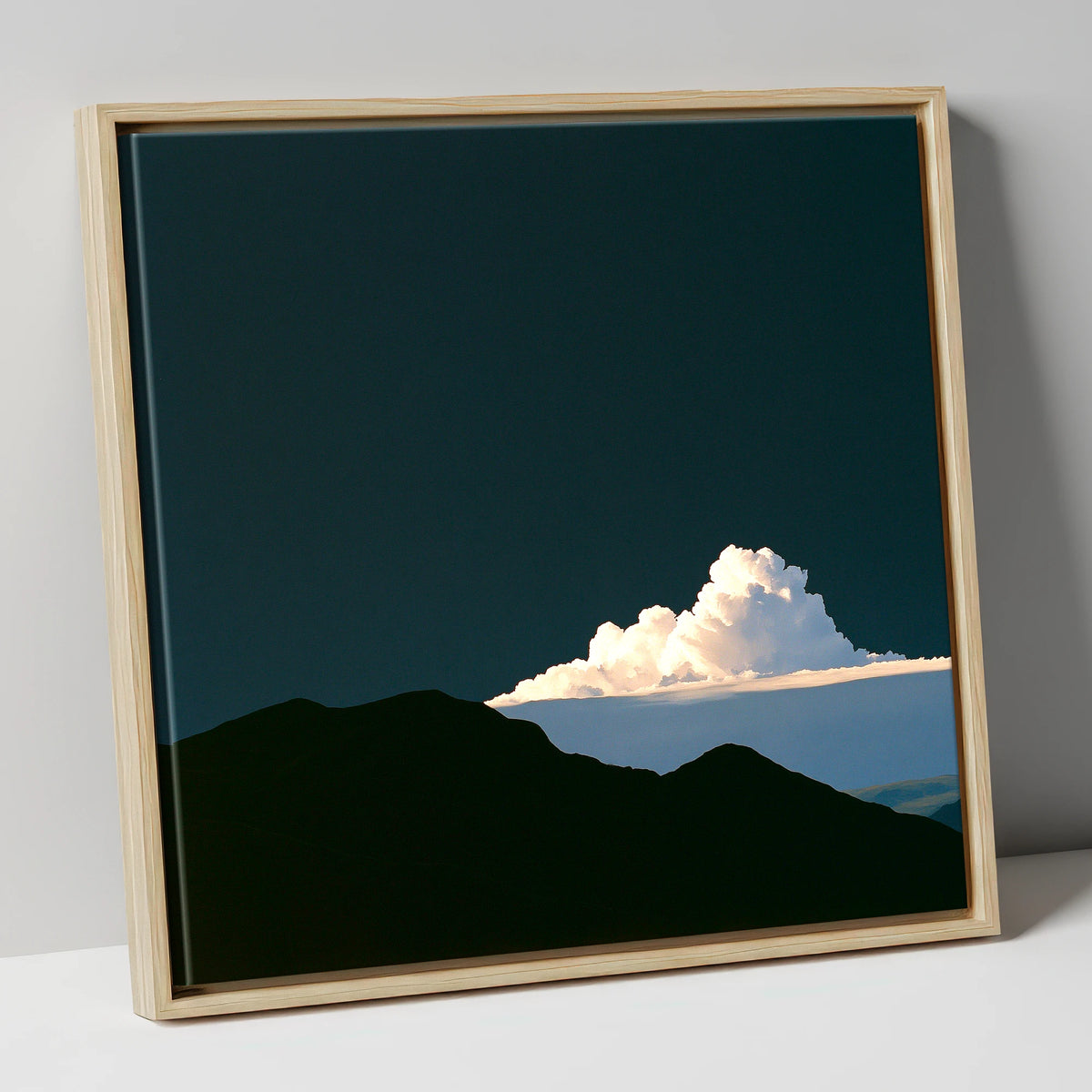 Dramatic Storm Cloud Over Fells lake district sky canvas wall art in natural frame
