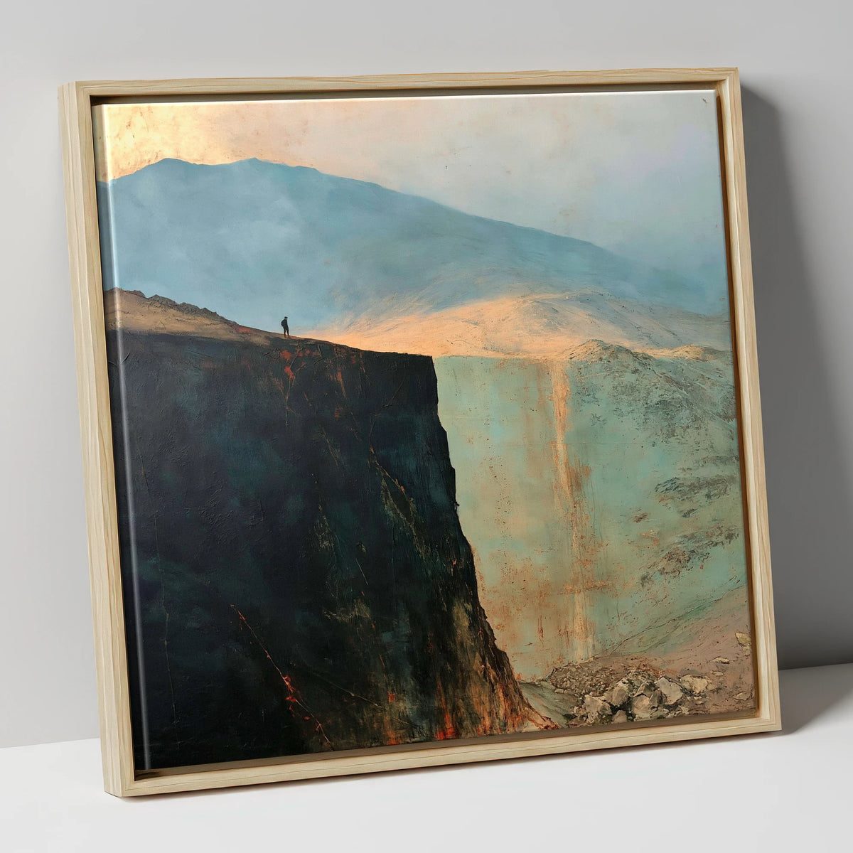 Blencathra Escarpment in Golden Light lake district fell canvas wall art in natural frame