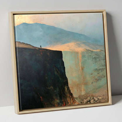 Blencathra Escarpment in Golden Light lake district fell canvas wall art in natural frame