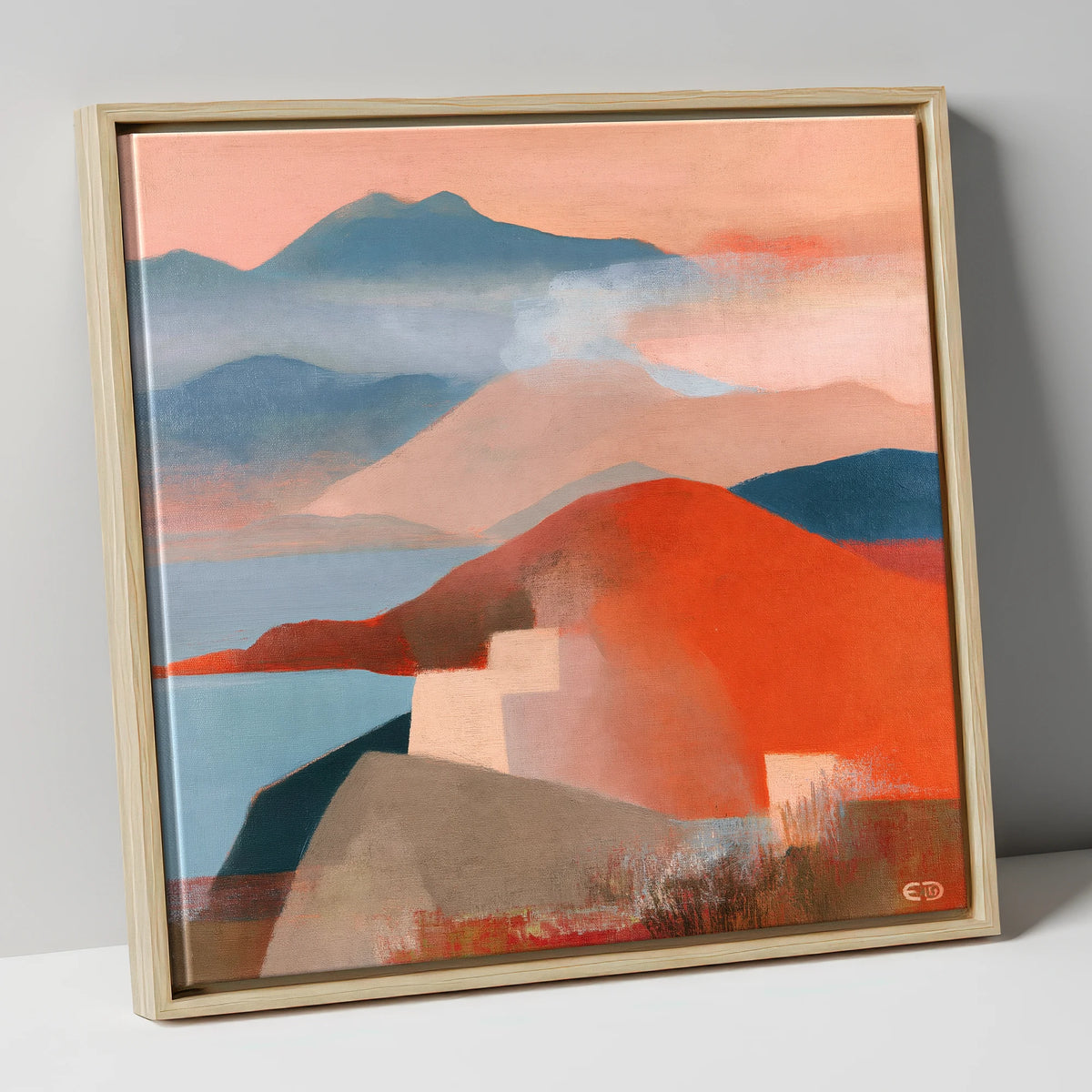 Bold Fells from the Summit lake district fell canvas wall art in natural frame