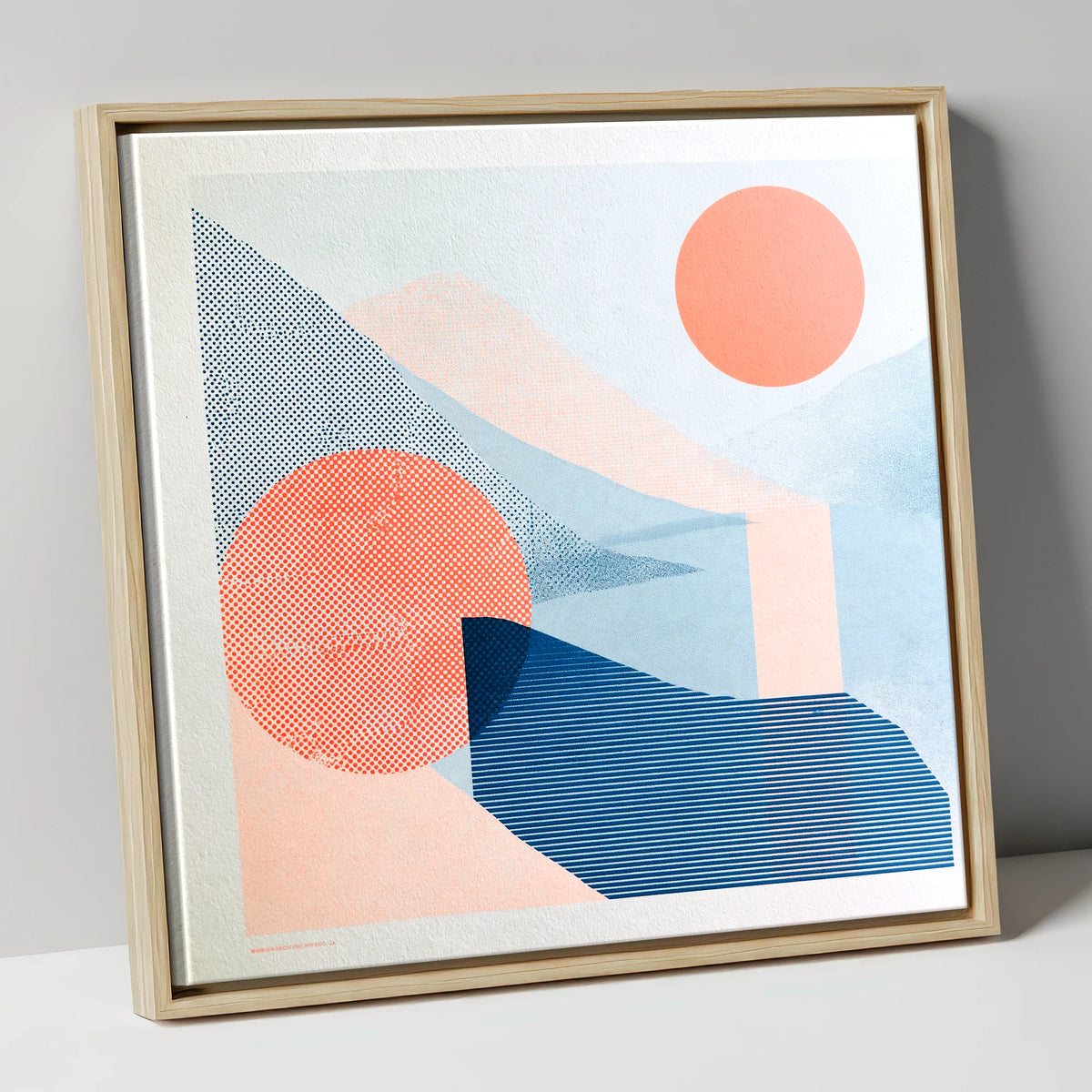 Ennerdale Valley Geometric Abstract lake district valley canvas wall art in natural frame