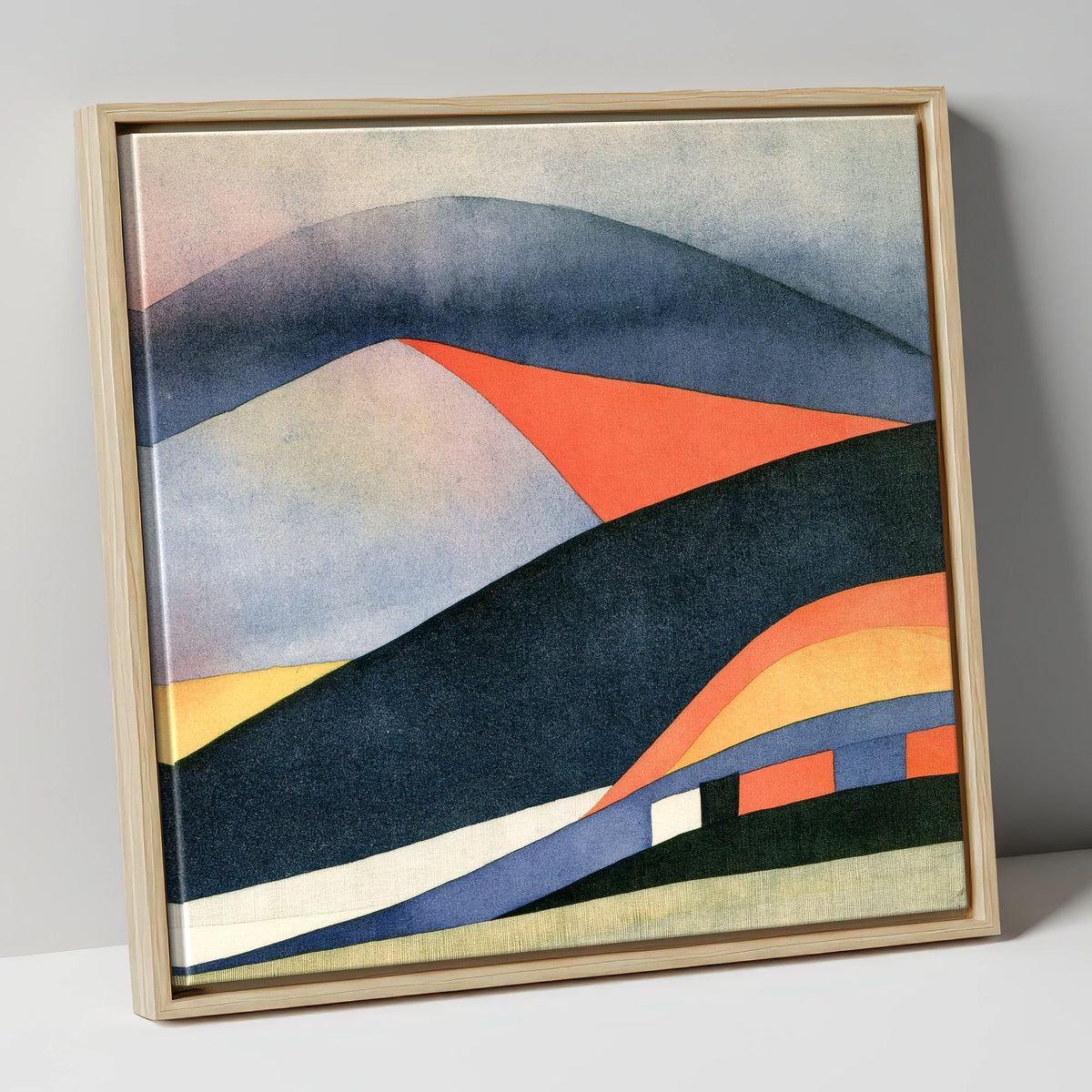 Bold Indigo Fells Under Cloud lake district fell canvas wall art in natural frame