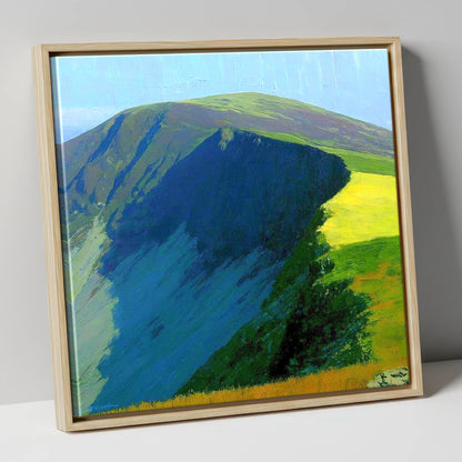 Vibrant Shadows on Bakestall Fell lake district fell canvas wall art in natural frame