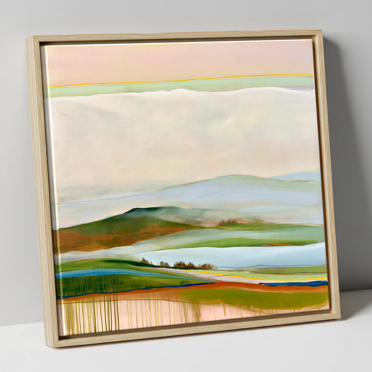 Layered Rolling Fells Under Cloud lake district fell canvas wall art in natural frame