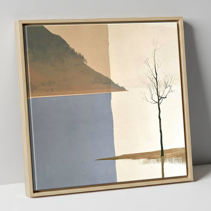 Minimalist Bassenthwaite Lake View lake district lake canvas wall art in natural frame