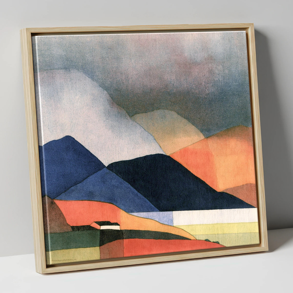 Indigo Fells Under Stormy Skies lake district sky canvas wall art in natural frame