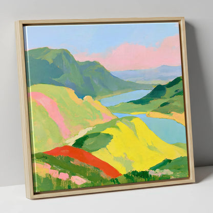 Vivid Fells from the Summit lake district fell canvas wall art in natural frame