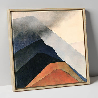 Abstract Terracotta Mountain Ridge lake district fell canvas wall art in natural frame