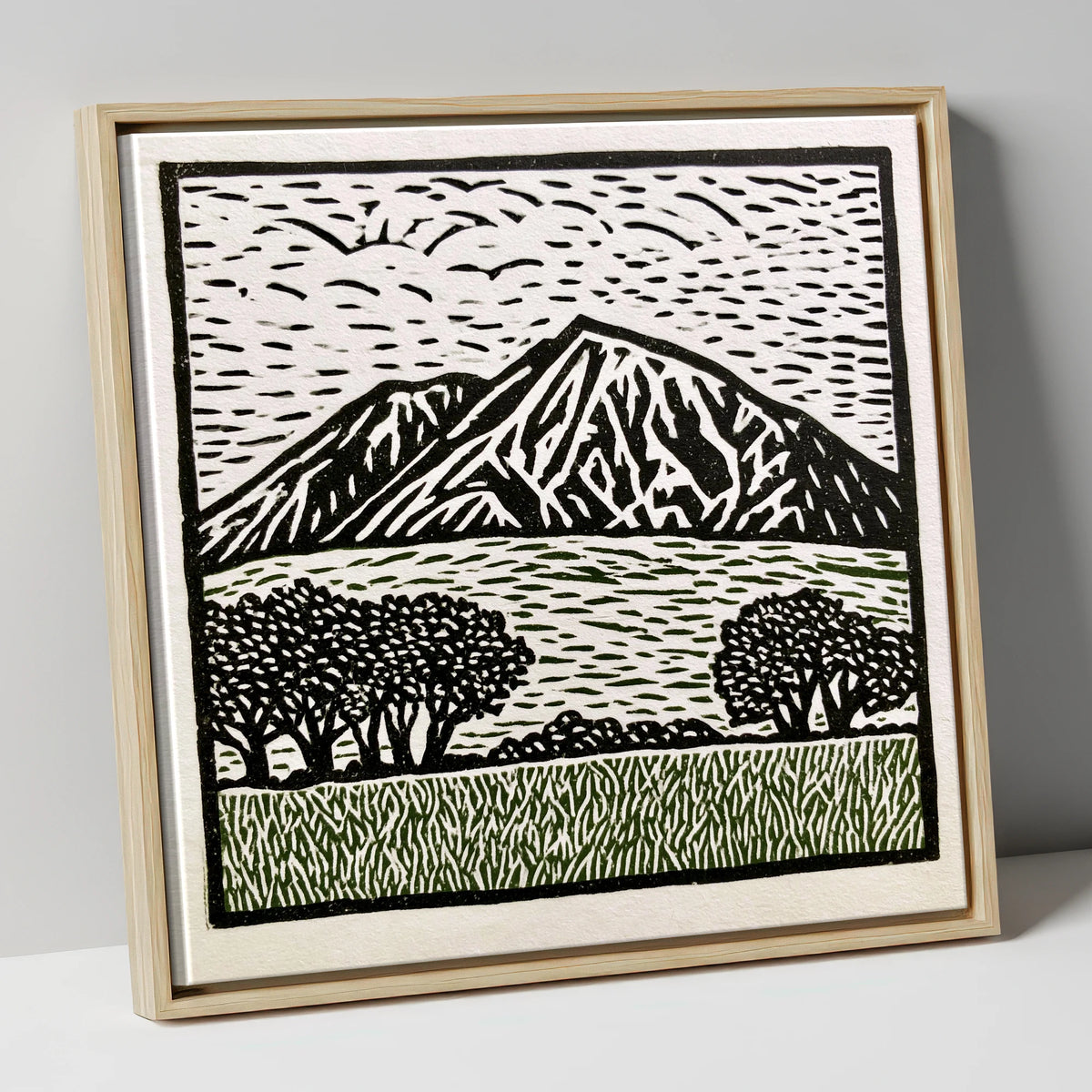 Bold Blencathra in High Contrast lake district fell canvas wall art in natural frame