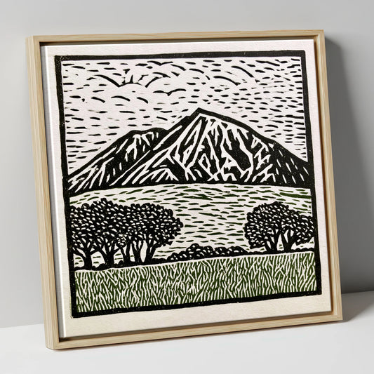 Bold Blencathra in High Contrast lake district fell canvas wall art in natural frame