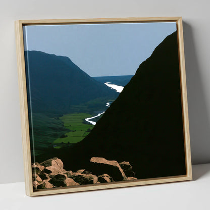 Steep Valley from Great Gable lake district fell canvas wall art in natural frame