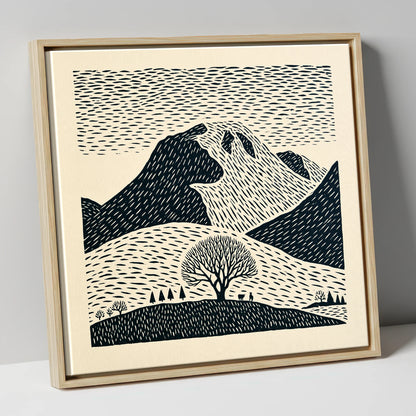 Bold Great Gable Landscape lake district fell canvas wall art in natural frame